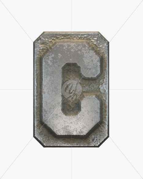 Letter C from Battle Shield alphabet on Yellow Images Creative Fonts - S50805