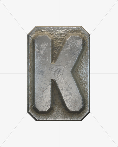 Letter K from Battle Shield alphabet on Yellow Images Creative Fonts - S50813