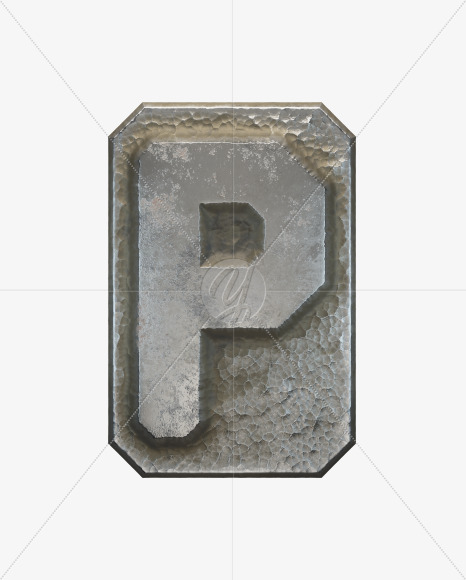 Letter P from Battle Shield alphabet on Yellow Images Creative Fonts - S50818