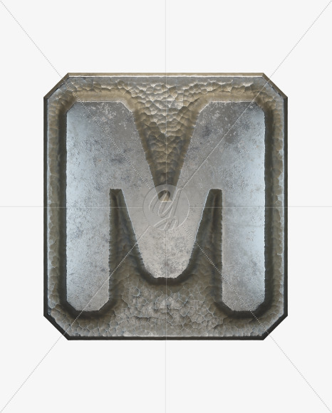 Letter M from Battle Shield alphabet on Yellow Images Creative Fonts - S50815