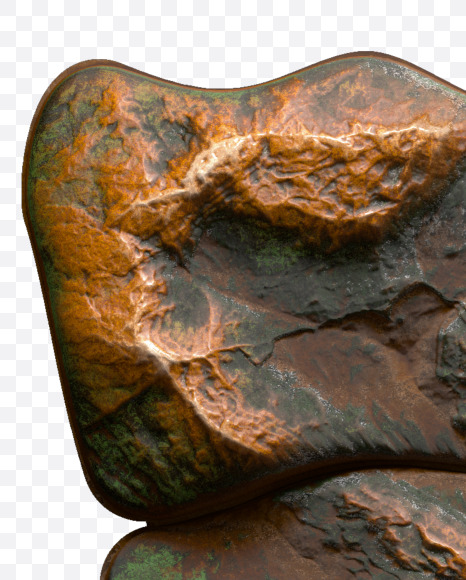 Letter U from Copper Stone alphabet on Yellow Images Creative Fonts - S50965