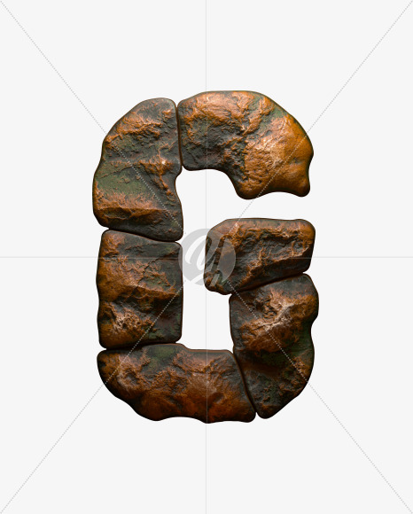 Letter G from Copper Stone alphabet on Yellow Images Creative Fonts - S50951