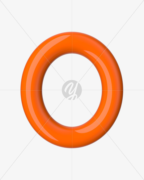 Letter O from Glossy Colored Plastic Font on Yellow Images Creative Fonts - S51024