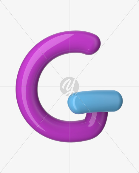 Letter G from Glossy Colored Plastic Font on Yellow Images Creative Fonts - S51016