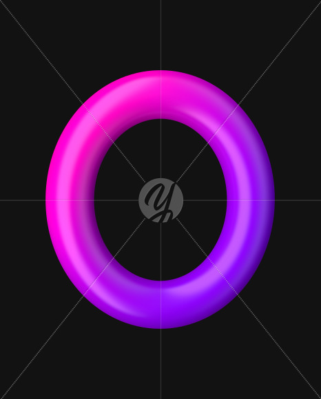 Letter O from Neon Color Plastic Font on Yellow Images Creative Fonts - S51064