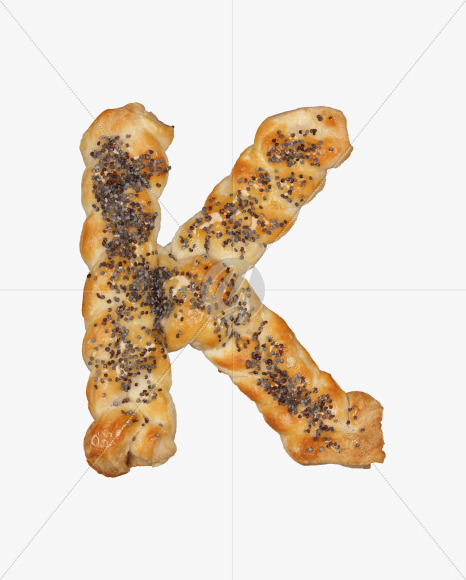 Letter k from Poppy Seed Pastries on Yellow Images Creative Fonts - S51100