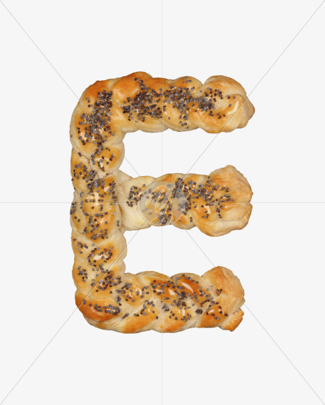 Letter e from Poppy Seed Pastries on Yellow Images Creative Fonts - S51094