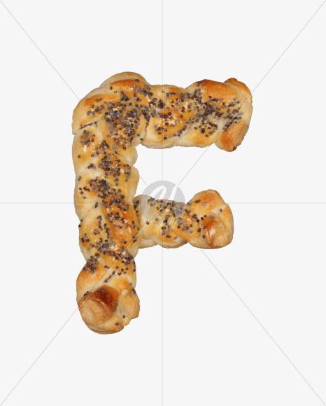 Letter f from Poppy Seed Pastries on Yellow Images Creative Fonts - S51095