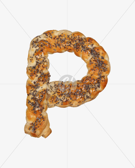 Letter p from Poppy Seed Pastries on Yellow Images Creative Fonts - S51105