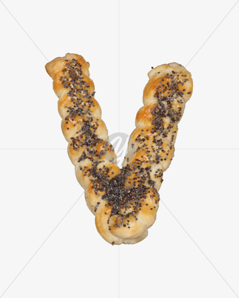 Letter v from Poppy Seed Pastries on Yellow Images Creative Fonts - S51111