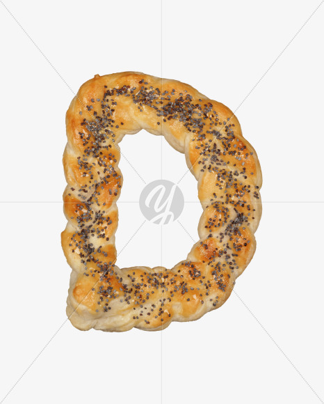 Letter d from Poppy Seed Pastries on Yellow Images Creative Fonts - S51093