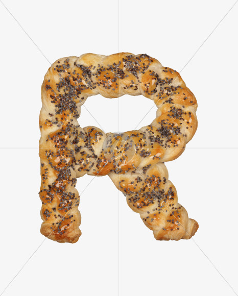 Letter r from Poppy Seed Pastries on Yellow Images Creative Fonts - S51107