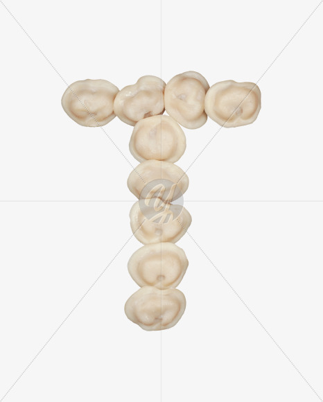 Letter T from Pelmeni alphabet on Yellow Images Creative Fonts - S51207