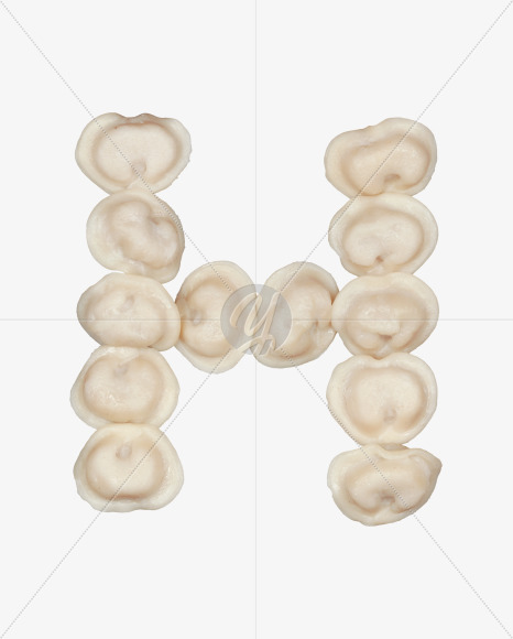 Letter H from Pelmeni alphabet on Yellow Images Creative Fonts - S51195