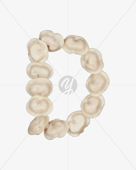 Letter D from Pelmeni alphabet on Yellow Images Creative Fonts - S51191