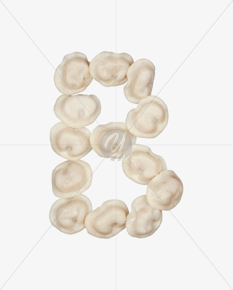 Letter B from Pelmeni alphabet on Yellow Images Creative Fonts - S51189