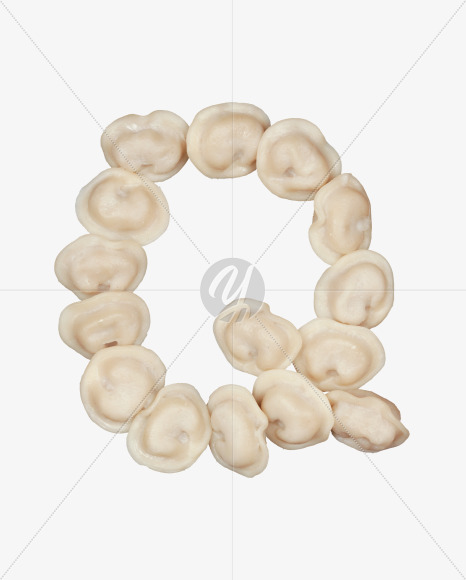 Letter Q from Pelmeni alphabet on Yellow Images Creative Fonts - S51204