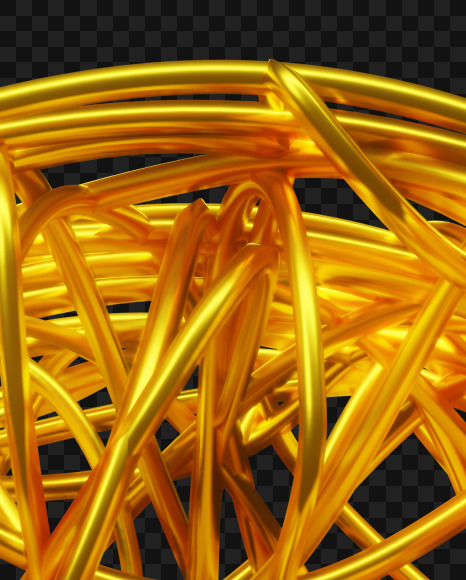 0 from Bended Golden Wire Font Set. on Yellow Images Creative Fonts - S51269