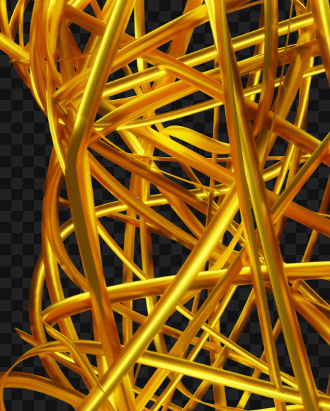 9 from Bended Golden Wire Font Set. on Yellow Images Creative Fonts - S51281