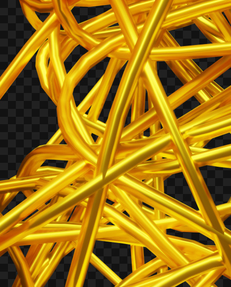 8 from Bended Golden Wire Font Set. on Yellow Images Creative Fonts - S51280