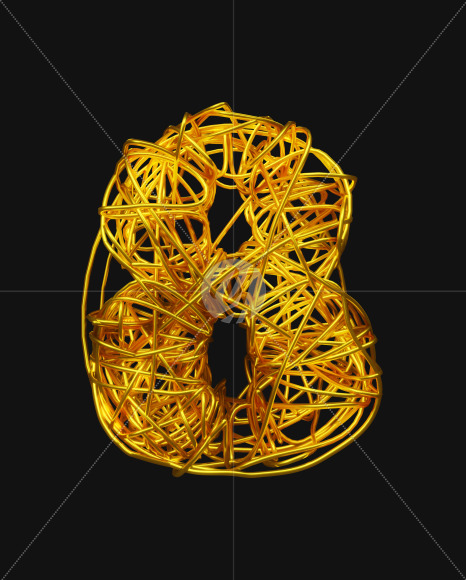 8 from Bended Golden Wire Font Set. on Yellow Images Creative Fonts - S51280