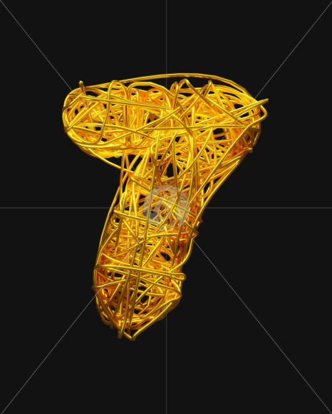 7 from Bended Golden Wire Font Set. on Yellow Images Creative Fonts - S51279