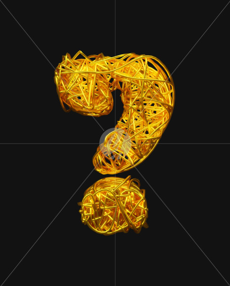 ? from Bended Golden Wire Font Set. on Yellow Images Creative Fonts - S51309