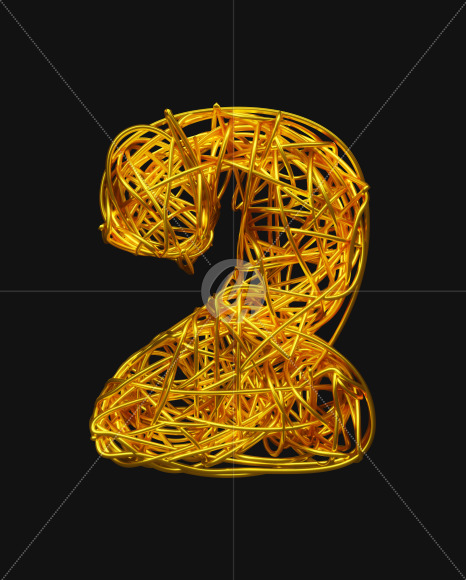 2 from Bended Golden Wire Font Set. on Yellow Images Creative Fonts - S51274