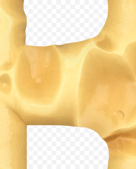 Letter B from Swiss Cheese 3D Lettering on Yellow Images Creative Fonts - S51313