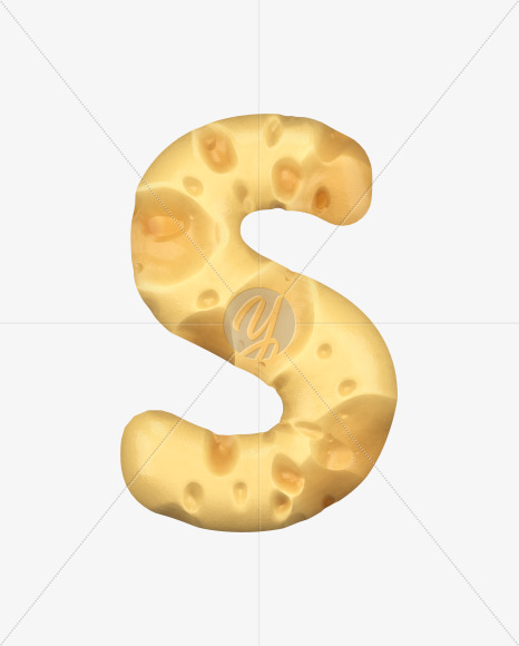 Letter S from Swiss Cheese 3D Lettering on Yellow Images Creative Fonts - S51330