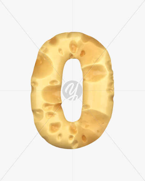 0 from Swiss Cheese 3D Lettering on Yellow Images Creative Fonts - S51338