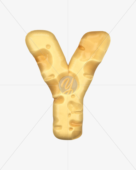 Letter Y from Swiss Cheese 3D Lettering on Yellow Images Creative Fonts - S51336