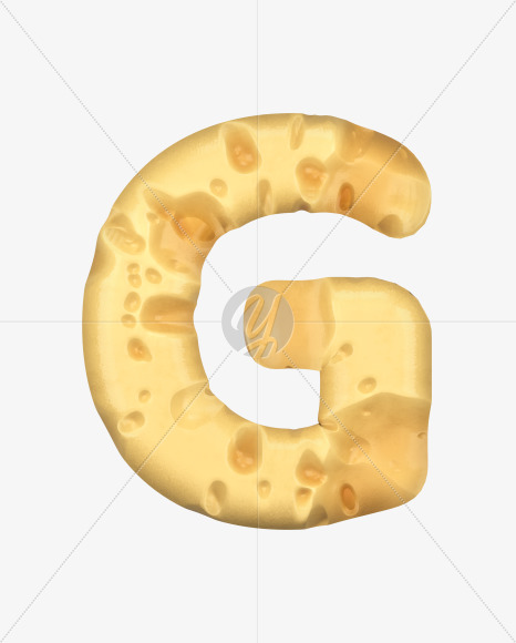 Letter G from Swiss Cheese 3D Lettering on Yellow Images Creative Fonts - S51318