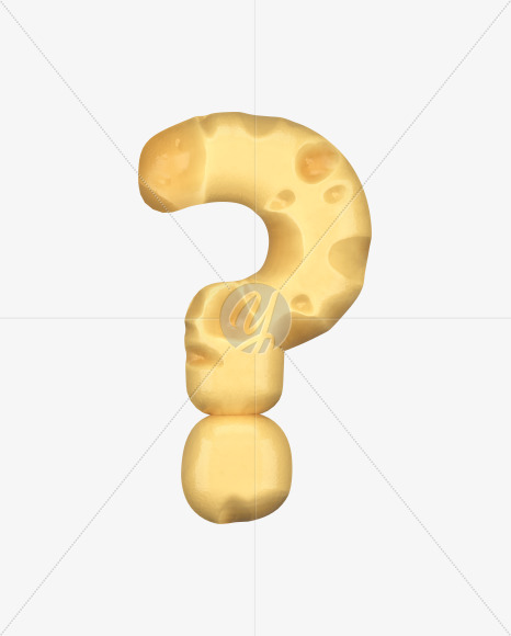 QUESTION MARK from Swiss Cheese 3D Lettering on Yellow Images Creative Fonts - S51353