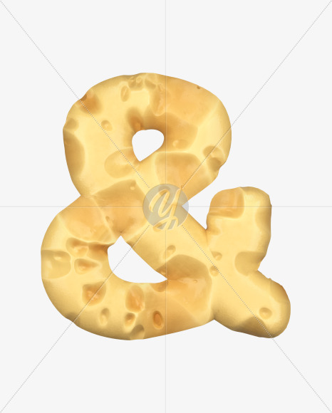 & from Swiss Cheese 3D Lettering on Yellow Images Creative Fonts - S51350