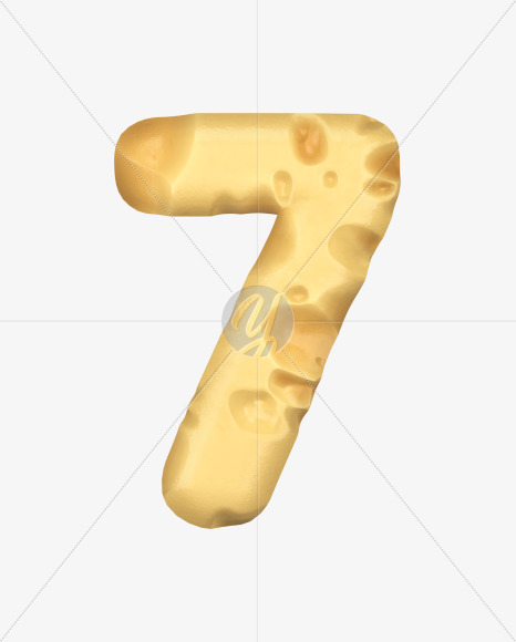 7 from Swiss Cheese 3D Lettering on Yellow Images Creative Fonts - S51345