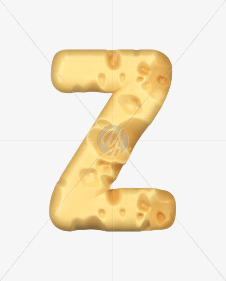 Letter Z from Swiss Cheese 3D Lettering on Yellow Images Creative Fonts - S51337