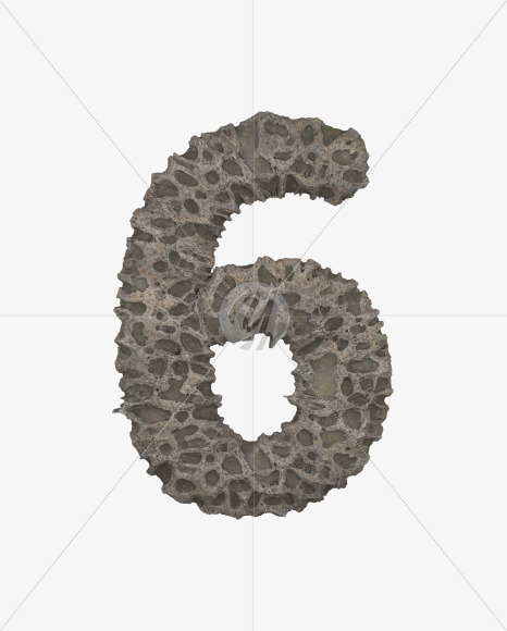 6 from Porous Stone 3D Letters on Yellow Images Creative Fonts - S51495