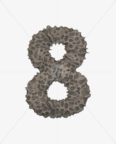 8 from Porous Stone 3D Letters on Yellow Images Creative Fonts - S51497