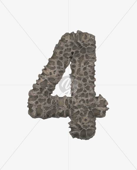 4 from Porous Stone 3D Letters on Yellow Images Creative Fonts - S51493