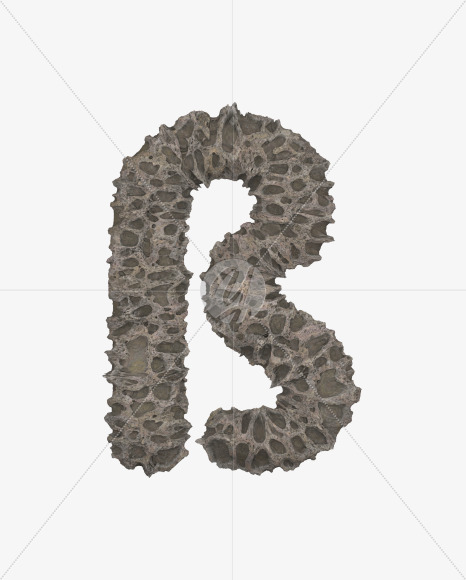 beta from Porous Stone 3D Letters on Yellow Images Creative Fonts - S51507