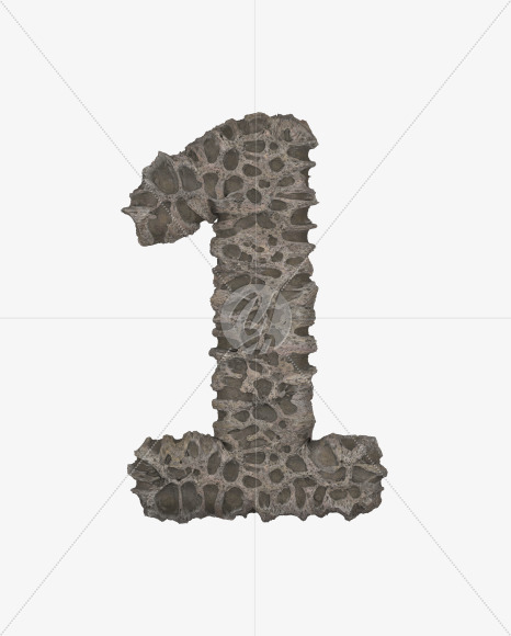 1 from Porous Stone 3D Letters on Yellow Images Creative Fonts - S51490