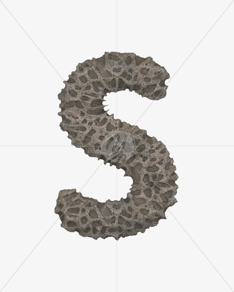 Letter S from Porous Stone 3D Letters on Yellow Images Creative Fonts - S51482