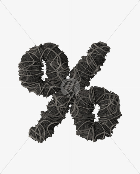 % from Grey Rope Pile 3D Letters on Yellow Images Creative Fonts - S51549