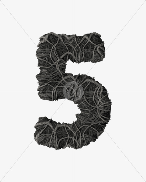 5 from Grey Rope Pile 3D Letters on Yellow Images Creative Fonts - S51542