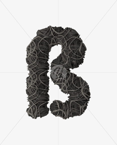 beta from Grey Rope Pile 3D Letters on Yellow Images Creative Fonts - S51536