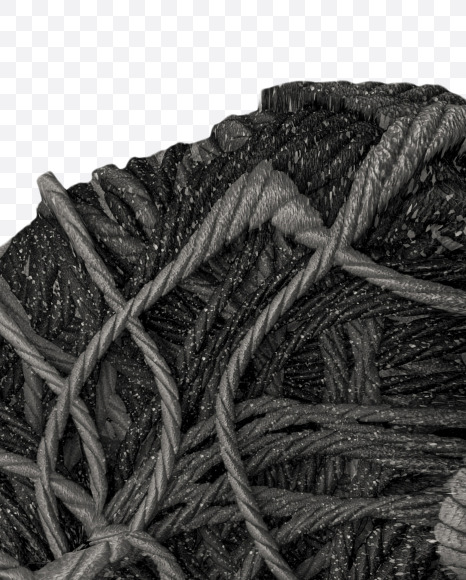 1 from Grey Rope Pile 3D Letters on Yellow Images Creative Fonts - S51538