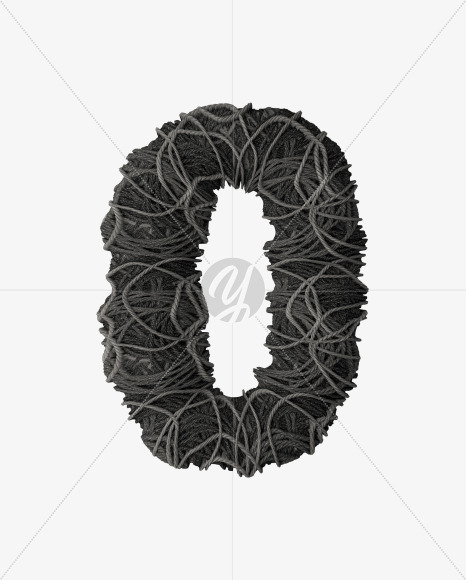 0 from Grey Rope Pile 3D Letters on Yellow Images Creative Fonts - S51537