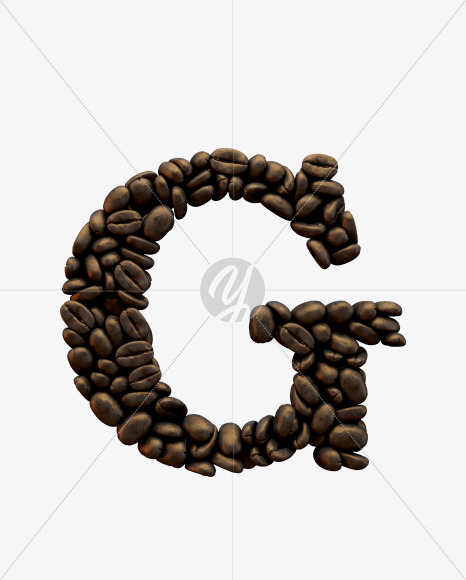 Letter G from Coffee Font on Yellow Images Creative Fonts - S51573