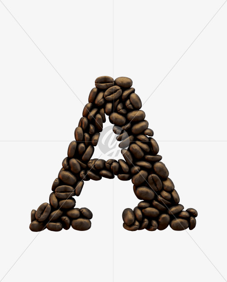 Letter A from Coffee Font on Yellow Images Creative Fonts - S51567